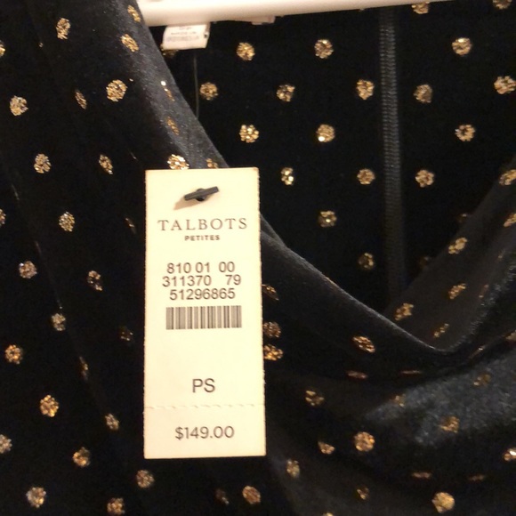 Talbots black small dress with gold polka dots - great for a Christmas party - Picture 3 of 6